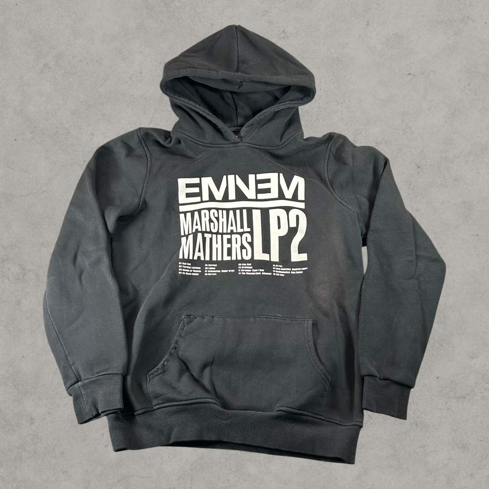 Eminem Hoodie Mens XXL Black Marshall Mathers LP2 Tracklist Graphic Pullover